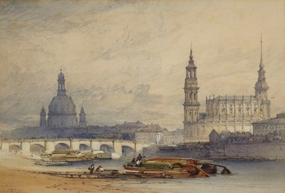 Dresden do rio Elba, 1853 de William Callow