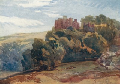 Castelo de Dunster (litografia a cores) de William Callow