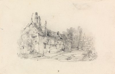Casa de campo com Igreja à Distância de William Callow
