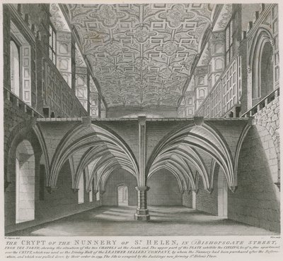 A cripta do convento de St Helen em Bishopsgate Street, Londres de William Capon