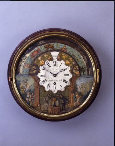 Relógio com mostrador, final do século 19, mostrador c.1770 (mogno) de William Carter