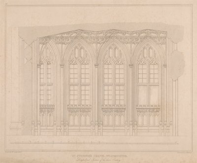 Capela de Santo Estêvão, Westminster - Secção Longitudinal do oratório inferior de William Caveler
