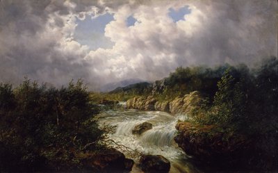 As Cataratas de Tamahaka, Condado de Cherokee, Carolina do Norte, c.1860-70 (óleo sobre tela) de William Charles Anthony Frerichs