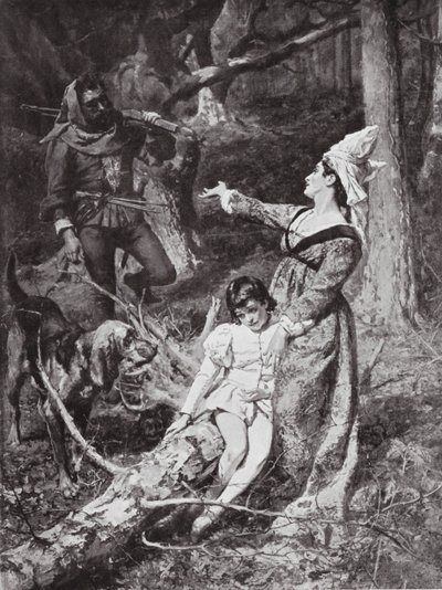 Encontro de Margarida de Anjou com um ladrão de Hexham de William Christian Symons
