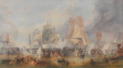 A Batalha de Trafalgar, 21 de Outubro de 1805 (óleo sobre tela) de William Clarkson (manner of) Stanfield