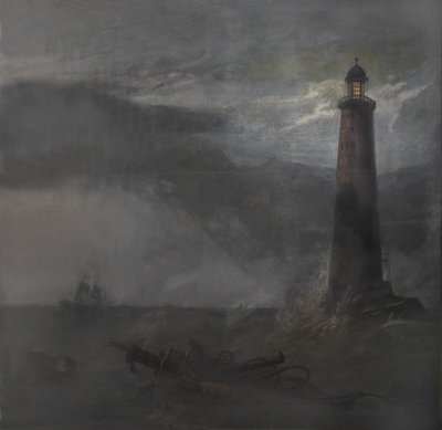 Ato de queda para The Lighthouse, 1855 (guache sobre tela) de Clarkson Frederick Stanfield