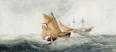 Aproximando-se do Naufrágio, 1837 (wc e guache no papel) de Clarkson Frederick Stanfield