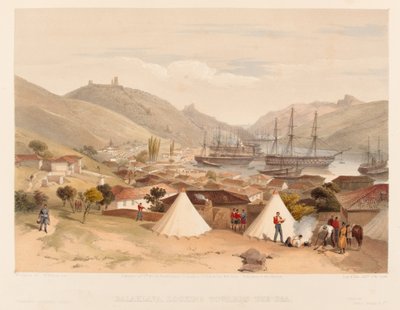  Balaklava, olhando para o mar , 1855 de William Crimea Simpson