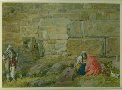 Porta construída na parede leste de Haram, perto de Golden Gate, 1872 (wc e lápis sobre papel) de William Crimea Simpson