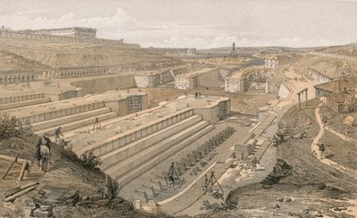 Docas, em, septopol, com, ruínas, de, forte, st paul de William Crimea Simpson