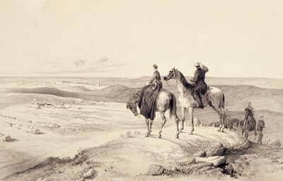 Florence Nightingale e Mr Bracebridge na colina de Cathcarts com vista para Sebastopol de William Crimea Simpson