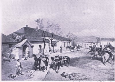 Sede de Lord Raglans ay Khutor-Karagatch, ilustração das Batalhas Britânicas em Terra e Mar, 1915 de William Crimea Simpson