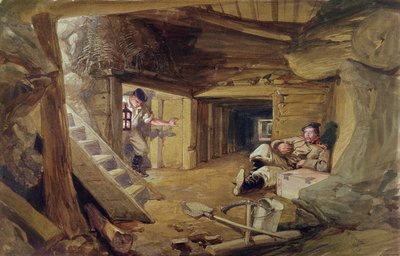Mina no Bastion du Mat, Sebastopol, Crimeia (wc no papel) de William Crimea Simpson