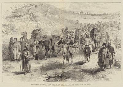 Peregrinos muçulmanos da Pérsia no caminho para a cidade santa de malha de William Crimea Simpson