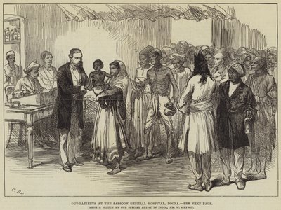 Pacientes externos no Hospital Geral de Sassoon, Poona de William Crimea Simpson