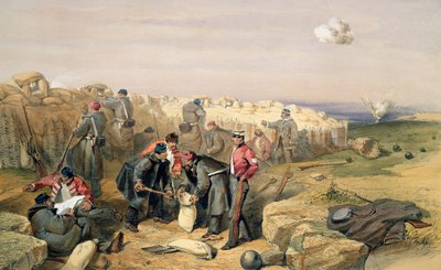 Rifle russo Pit (agora britânico), placa de &39;O assento da guerra no Oriente&39;, publicado pela Colnaghi and Co., 1856 de William Crimea Simpson