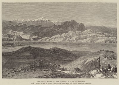 O limite afegão, a passagem de Nialsheni, no Heri-Rud de William Crimea Simpson