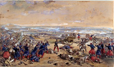 A Batalha de Tcherneya, 16 de agosto de 1855 de William Crimea Simpson