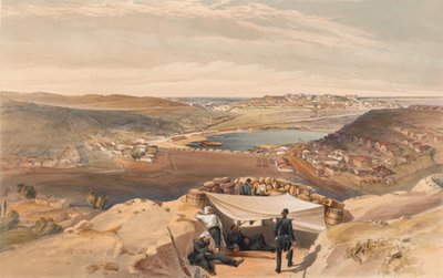  As baterias da cidade ou fortificações interiores de Sebastopol do paralelo avançado do ataque de Chapman, 23 de junho de 1855 de William Crimea Simpson