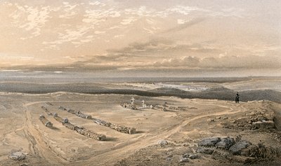 As sepulturas no forte na Colina de Cathcart, da 4ª Divisão de oficiais que caíram na Inkermann de William Crimea Simpson