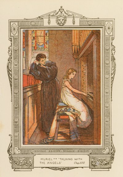 "Muriel a falar com os anjos" (litografia a cores) de William Cubitt Cooke