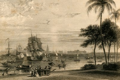 Calcutá, do alcance da casa do jardim, 1835. de William Daniell