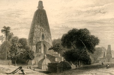 Grande templo em Bode Gyah, 1835. de William Daniell