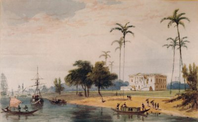 No alcance da casa do jardim, Calcutá, c1786-1791, 1935 de William Daniell