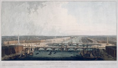 Ponte de Londres proposta, Londres, 1802.                                                     de William Daniell