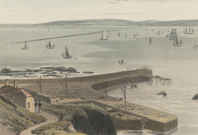 Cais em Straddon Point, perto de Plymouth de William Daniell