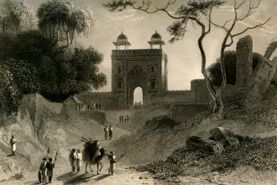 O portão de Agra, Chauter Serai, 1835. de William Daniell