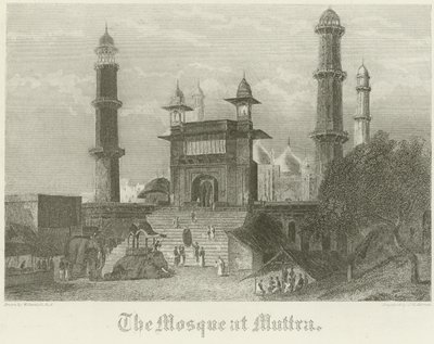 A, mesquita, em, muttra de William Daniell