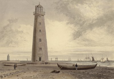 Faróis Orford Ness, Suffolk (aquatint) de William Daniell