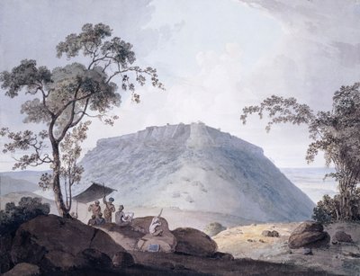A visão sudeste de Bijaigarh, Uttar Pradesh, c. 1790 de William Daniell