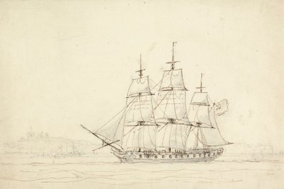 Navio com três mastros de William Daniell