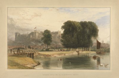 Castelo de Windsor, perto de Brocas Meadows de William Daniell