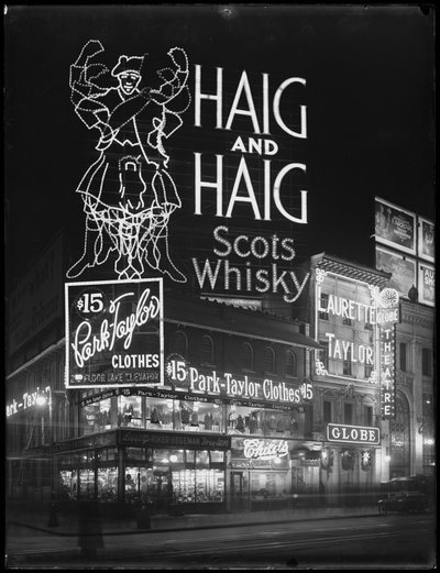 Sinal luminoso para Haig e Haig Whisky, Nova York, 6 de janeiro de 1917 de William Davis Hassler