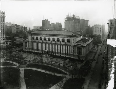 Biblioteca Pública de Nova York e Bryant Park, c.1910-21 de William Davis Hassler