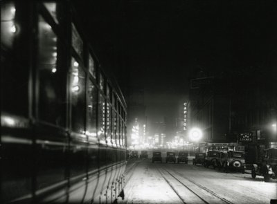 Visão noturna perto de Times Square, c.1919-20 de William Davis Hassler
