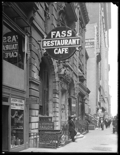 Cadastre-se para Fass Café, 19 W. 31st Street, Nova York, 14 de junho de 1916 de William Davis Hassler