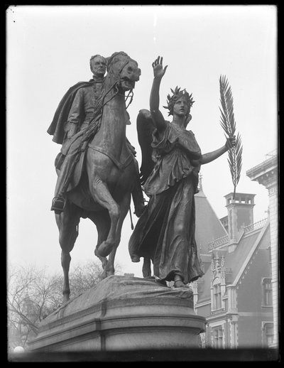 Estátua, de, william, tecumseh, Sherman, ligado, 59th, rua, e, quinta avenida, cidade nova iorque, c.1913 de William Davis Hassler