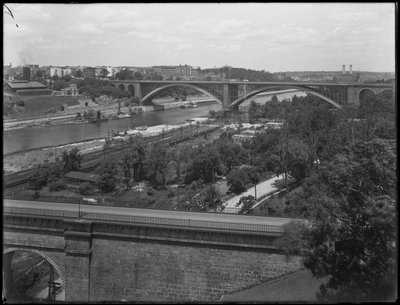 A ponte de Washington, High Bridge e Washington Heights visto do Bronx, 19 de julho de 1914 de William Davis Hassler