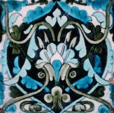 Azulejo com design em estilo persa (cerâmica) de William de Morgan