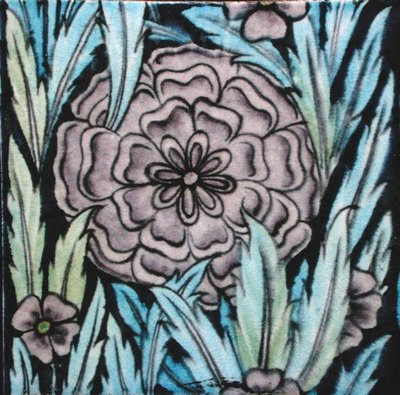 Telha com desenho floral (cerâmica) de William de Morgan