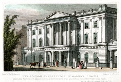 A Instituição de Londres, Finsbury Circus, Londres, 1827. de William Deeble