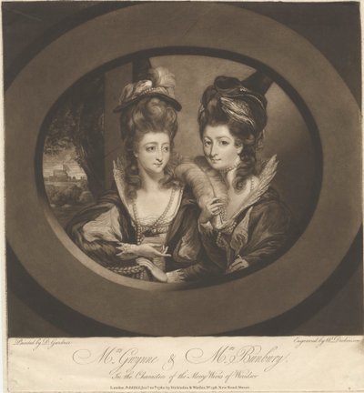 A Sra. Gwynne e a Sra. Bunbury nas Personagens das Feliz Esposas de Windsor de William Dickinson