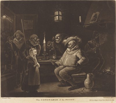 O policial da noite de William Dickinson after Egbert van Heemskerck