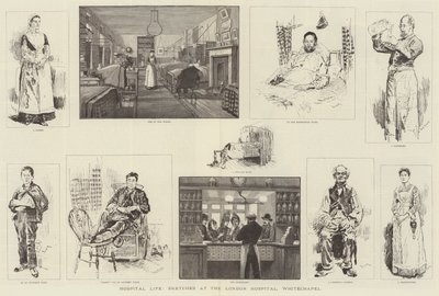 Hospital Life, Sketches no Hospital de Londres, Whitechapel de William Douglas Almond
