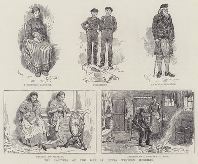 Os Crofters da Ilha de Lewis, Hébridas Ocidentais de William Douglas Almond