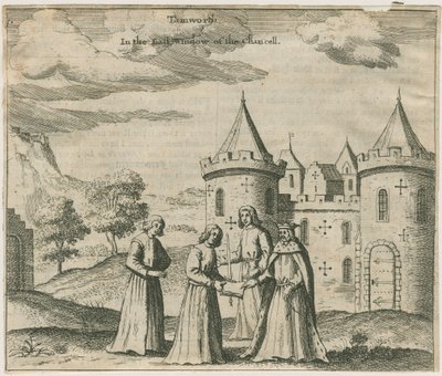 Tamworth Castle - Window Glass: engraving, nd [ 17th cent] (print) de William Dugdale